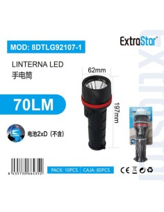 LINTERNA LED NEGRO MAX. 70LM 2XD NO INCL.