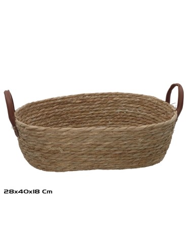 CESTA RECTANGULAR C/ASAS  40X28X12/18CM LEIRE