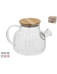 JARRA CRISTAL C/TAPA BAMBU WARI 1L